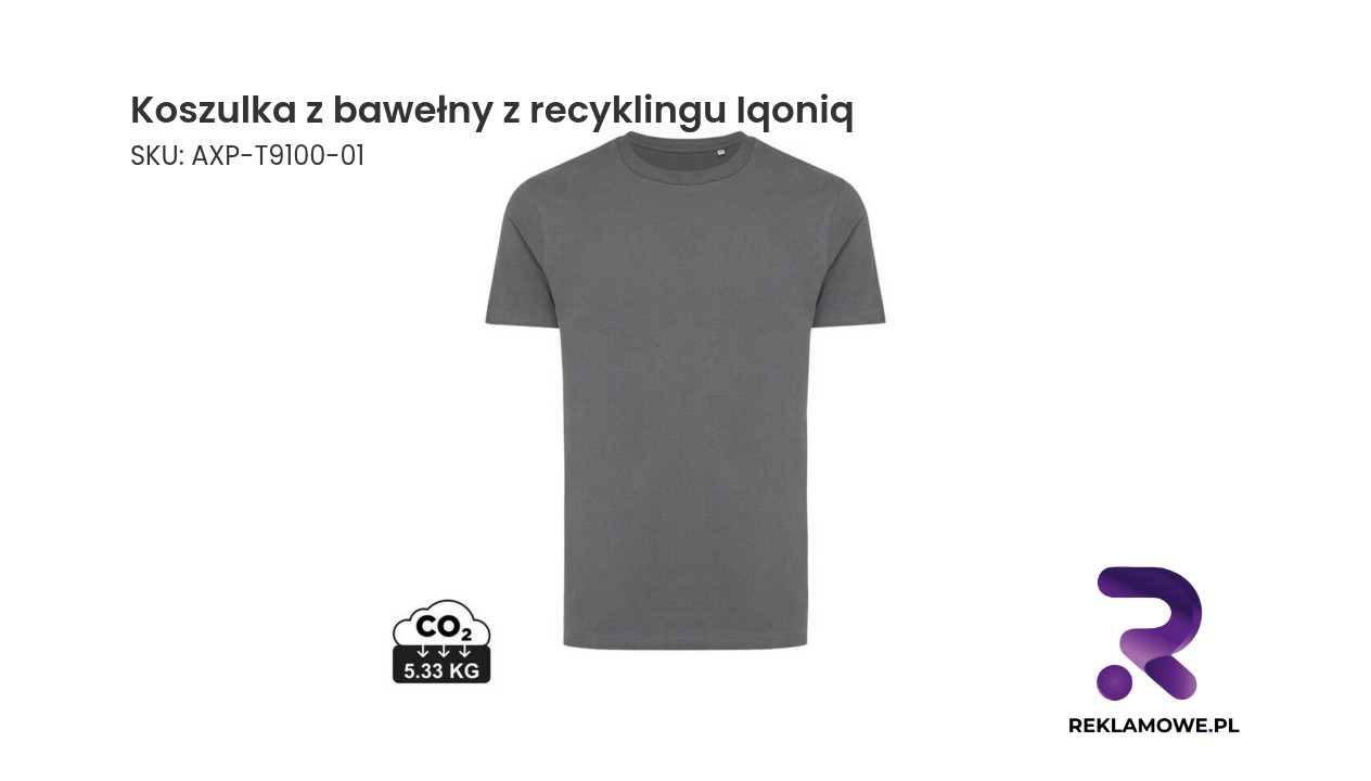 Koszulka z bawełny z recyklingu Iqoniq Bryce Koszulka z recyklingowanej bawełny marki Iqoniq