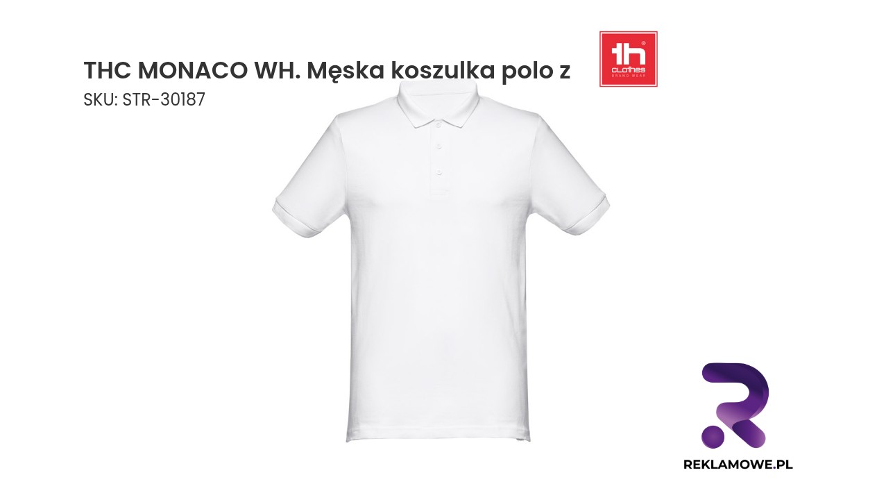 Męska koszulka polo THC Monaco w kolorze białym