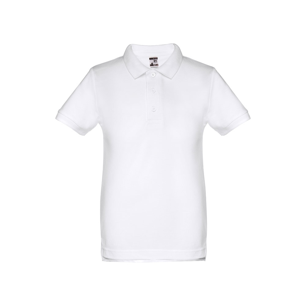 THC ADAM KIDS WH II. Koszulka polo z krótkim rękawem dla dzieci (unisex). Kolor biały 11184_set