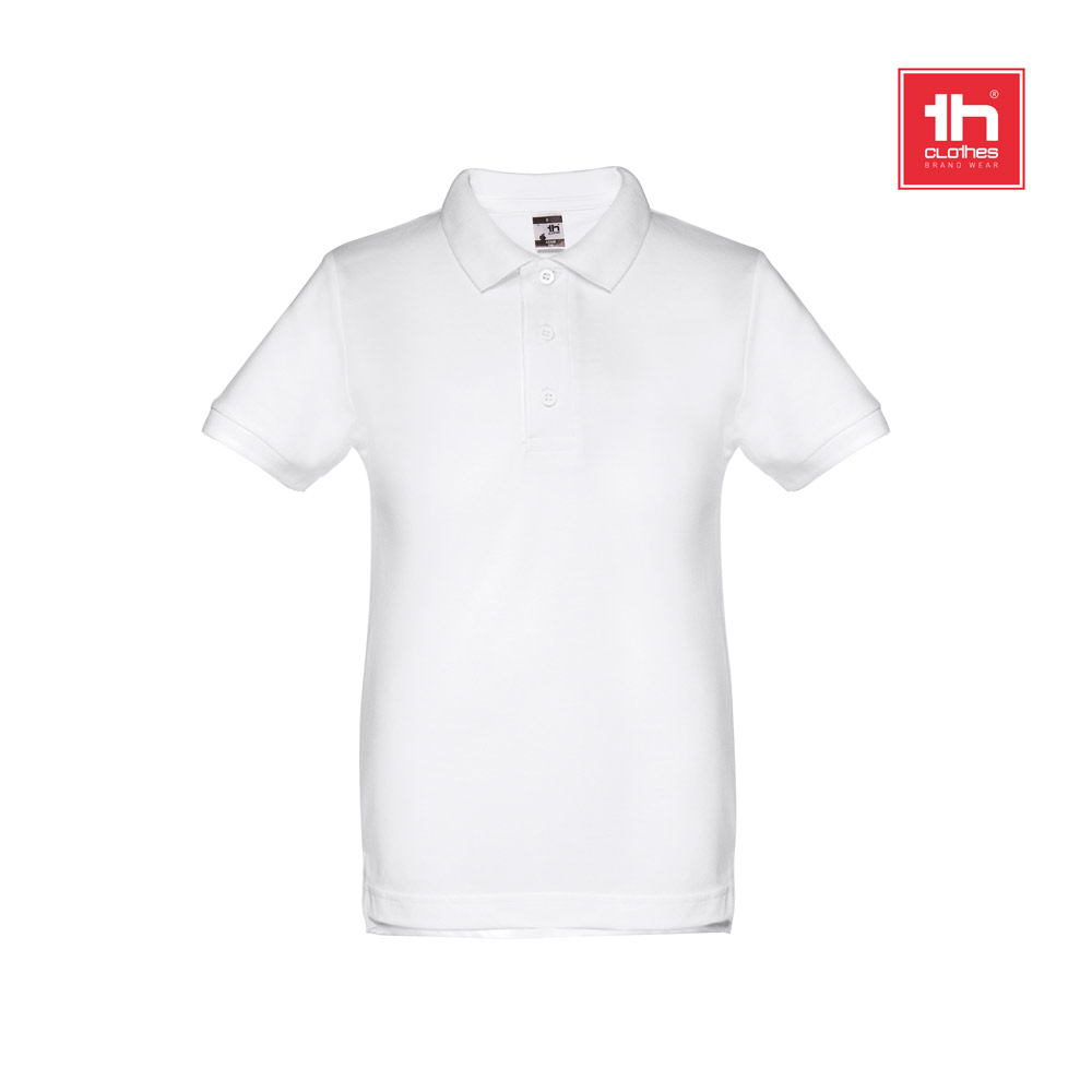 THC ADAM KIDS WH. Koszulka polo z krótkim rękawem dla dzieci (unisex). Kolor biały 30172_set