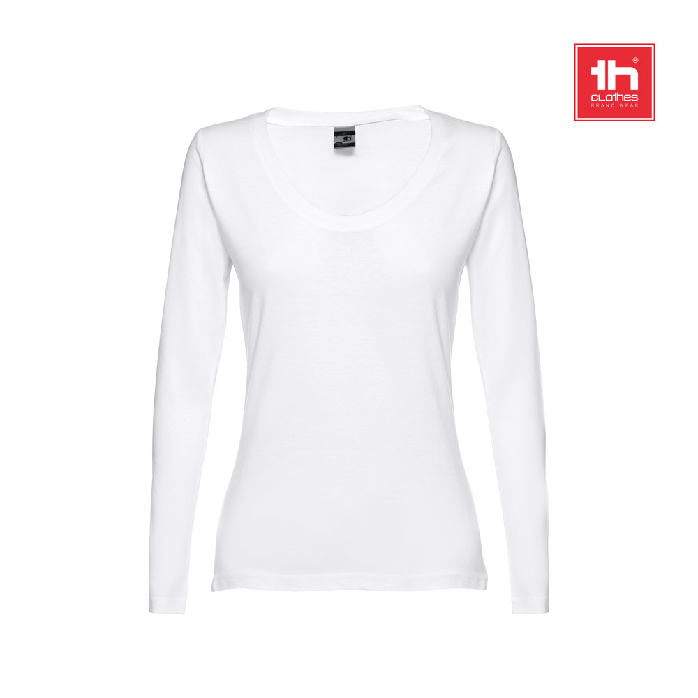 THC BUCHAREST WOMEN WH. T-shirt damski z długim rękawem taliowany 30125_set