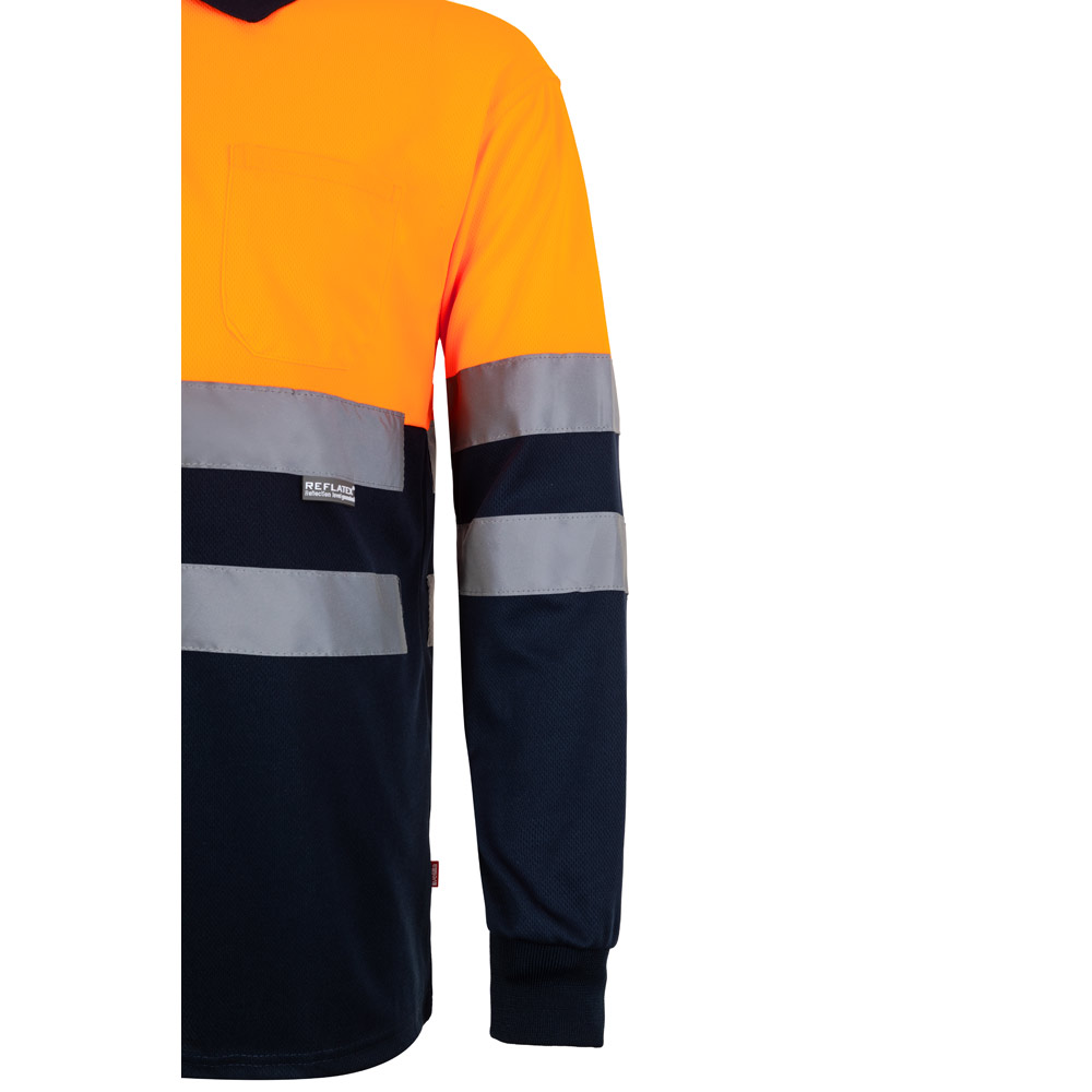 Koszulka reklamowa vl vulcan. dwukolorowa koszulka polo w ptasie oczy (160 g/m²) z długimi rękawami, z poliestru (100%) 36067_214-f VL VULCAN. Dwukolorowa koszulka polo w ptasie oczy (160 g/m²) z długimi rękawami, z poliestru (100%) 36067_214-f