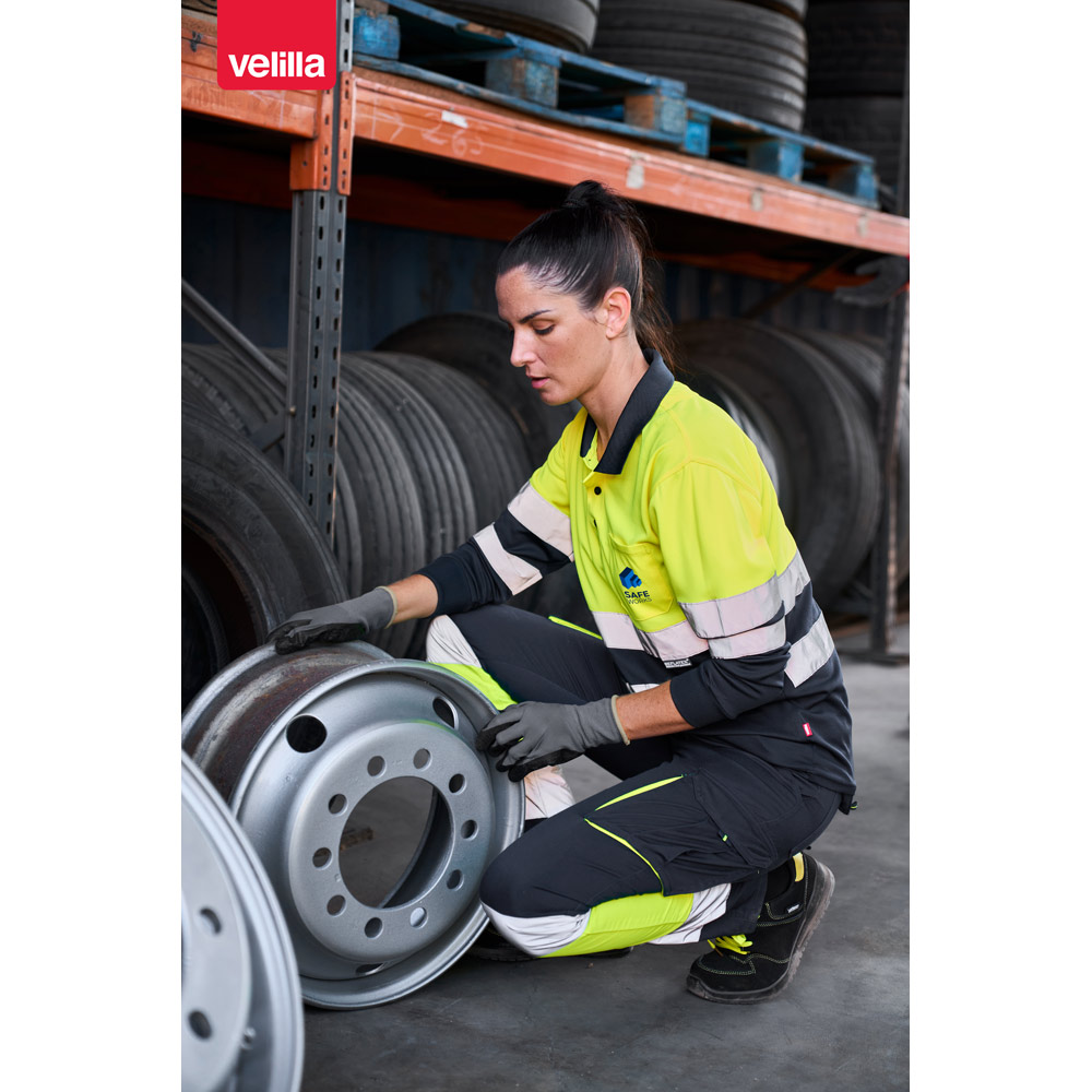 Koszulka reklamowa vl vulcan. dwukolorowa koszulka polo w ptasie oczy (160 g/m²) z długimi rękawami, z poliestru (100%) 36067_amb VL VULCAN. Dwukolorowa koszulka polo w ptasie oczy (160 g/m²) z długimi rękawami, z poliestru (100%) 36067_amb