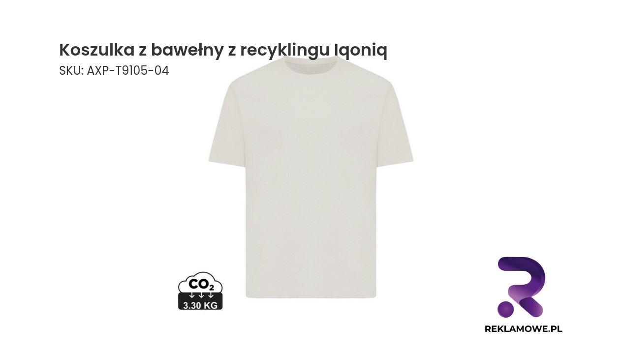 Koszulka z bawełny z recyklingu Iqoniq Teide Ekologiczna koszulka z recyklingu bawełny marki Iqoniq